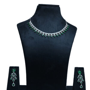 Emerald Symphony Necklace Set (AD6/GN)