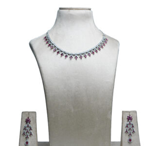 Dewdrop Ruby Necklace Set (AD6/RD)